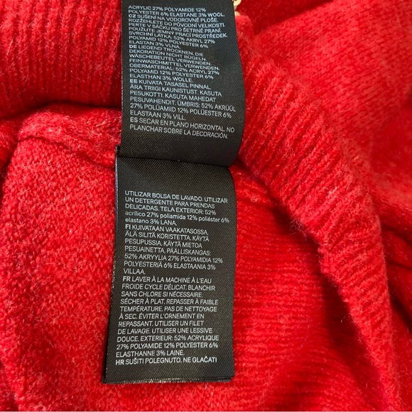 H&M Christmas Knit Sweater wool blend with Sequin Motif size:XS - Picture 7 of 13